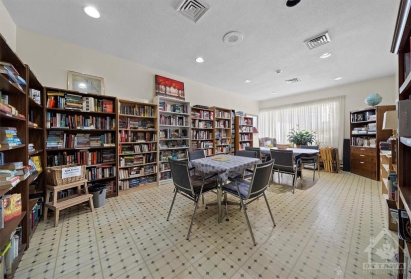 Handy library right by the laundry room!