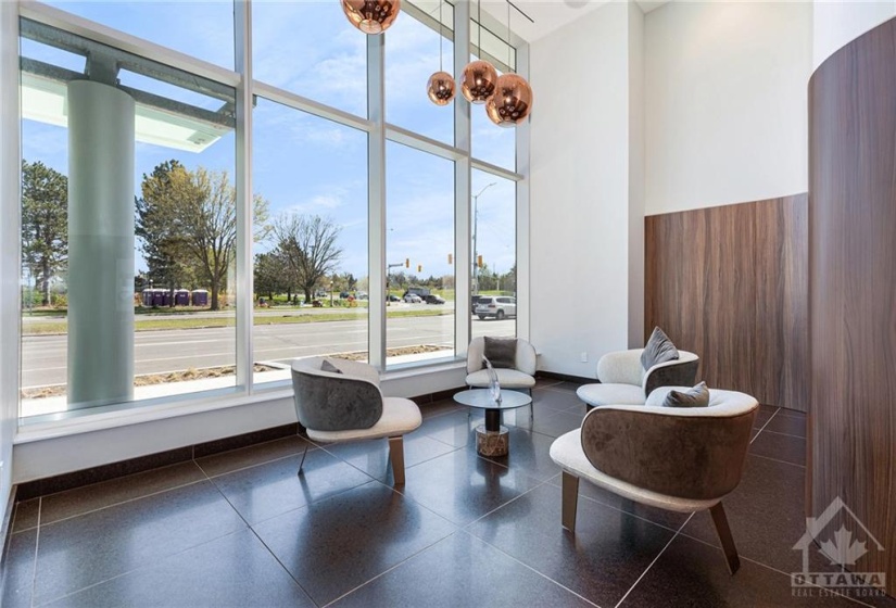 Front lobby with sitting area.