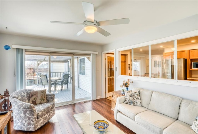 Sunroom view to deck access ...