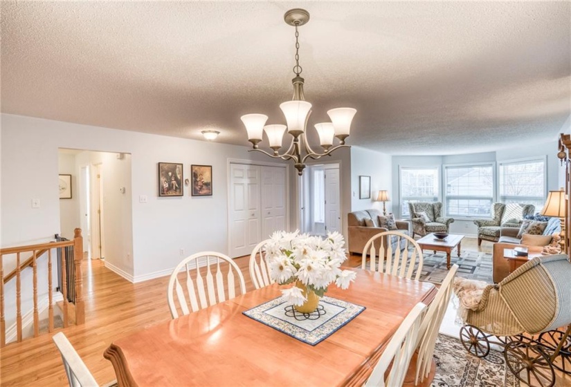 Dining view to foyer + living room ...