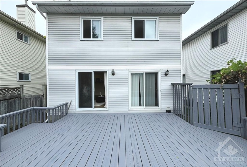 Backyard with large deck