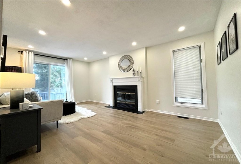 Living Room with Large patio door to backyard